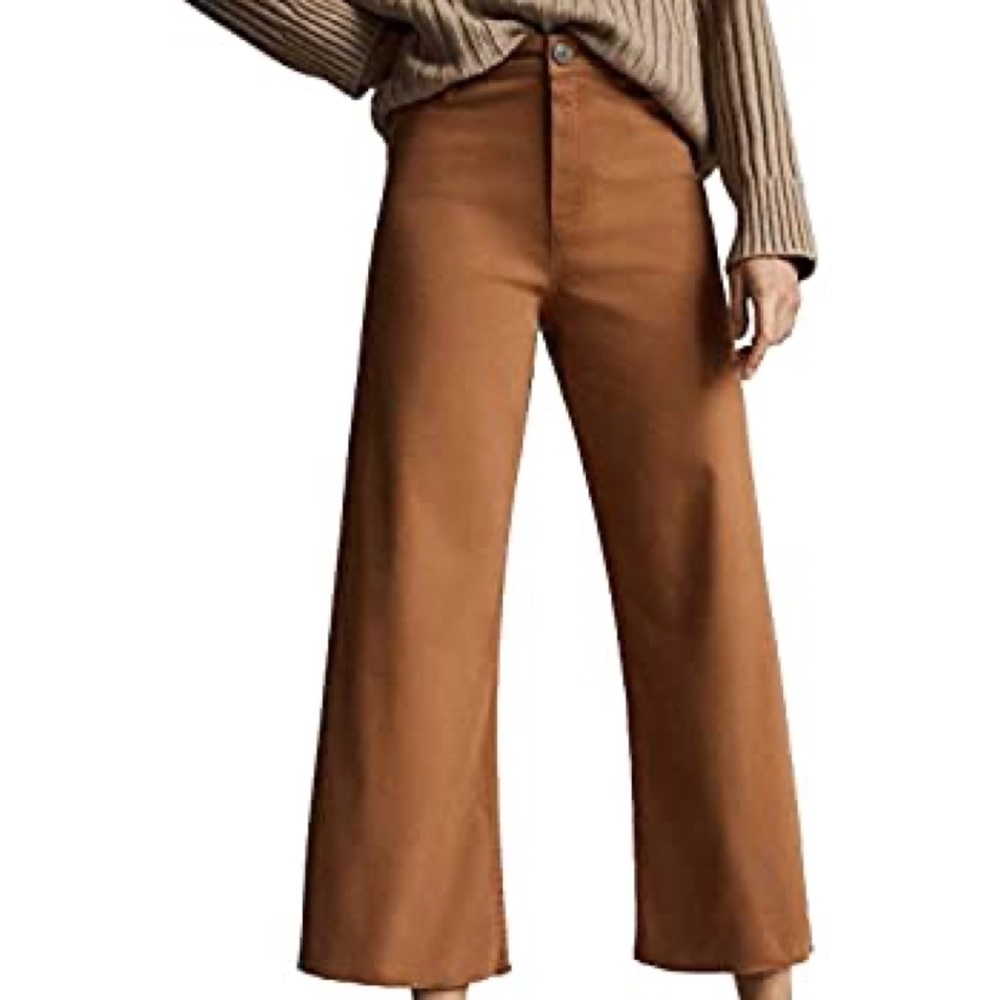 Massimo Dutti High Rise Brown Jeans View 2